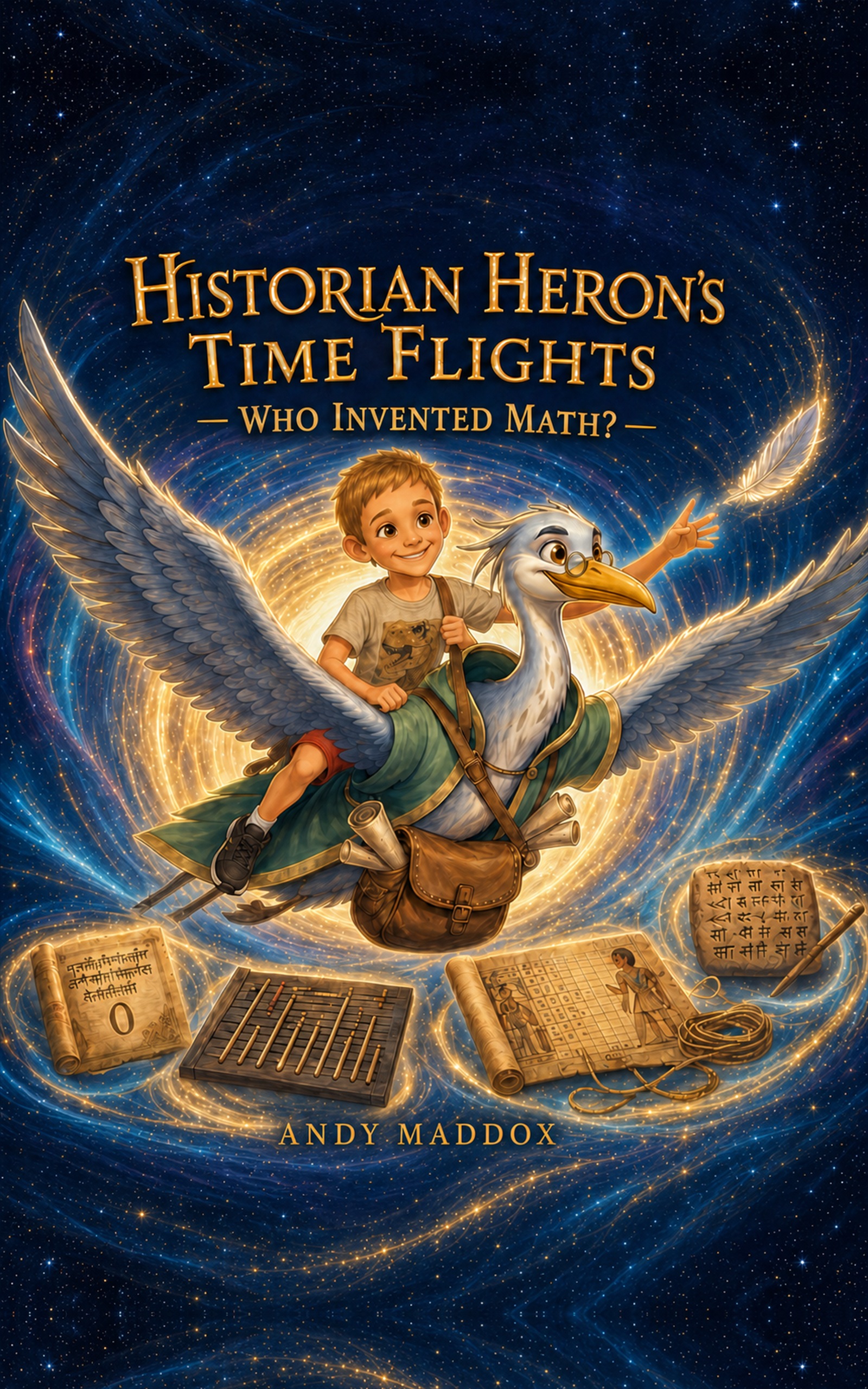 Cover of Historian Heron’s Time Flights: Who Invented Math?